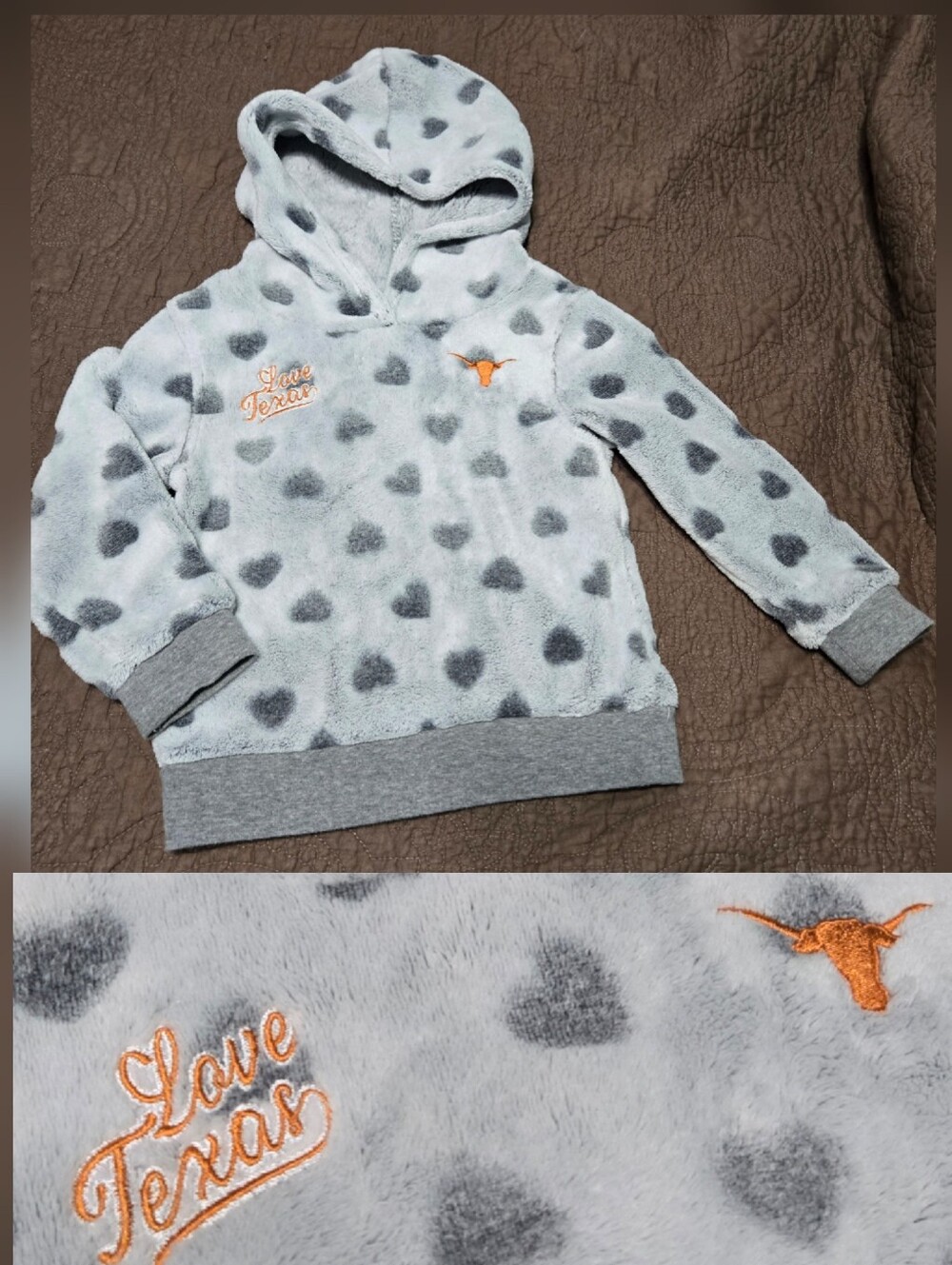 Gen2 Youth Heart To Heart Texas Longhorns Fleece Pullover Hoodie, Bevo size 3T-3